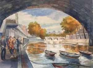 Les Quais De Seine A Paris by Aleksey Ilyich Kravchenko