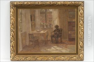 Interior Med Pojke - Puuhasteleva Poika. by Fredrik Krebs