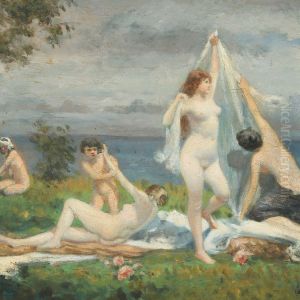 Bathing Girls On A Beach