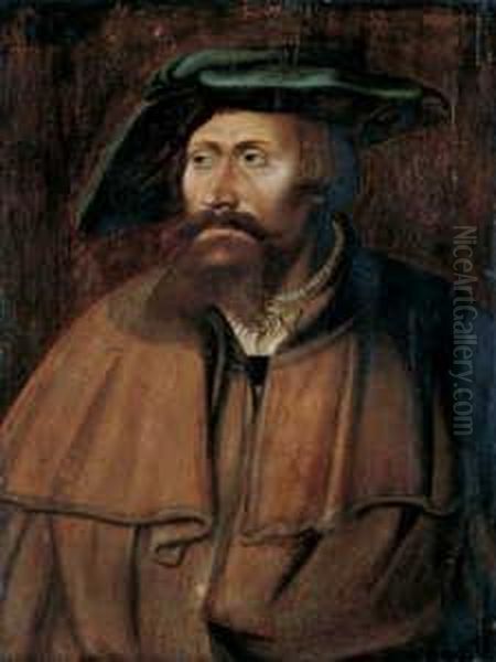 Bildnis Eines Bartigen Mannes Mit Barett. Datiert Oben Rechts: 1530. Einem Alten Nicht Mehr Vorhandenen Klebezettel Zufolge Handelt Es Sich Um Ein Bildnis Des Otto Brunfels (geb. 1489). Dieser War Kartausermonch Und Naturwissenschaftler. 1520 Trat Er - view 1
