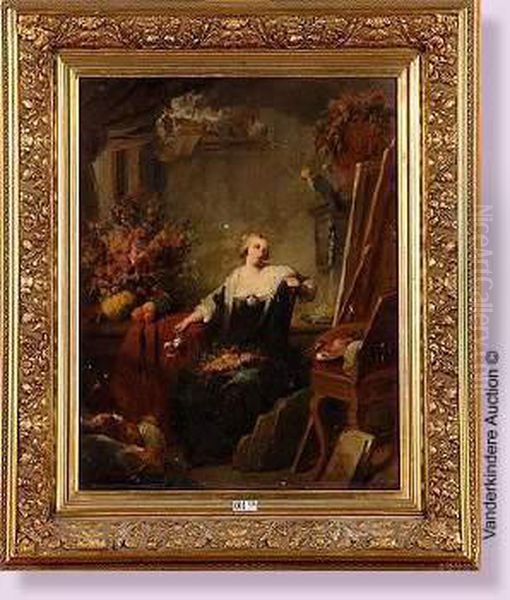 La Peintre De Fleurs Maria Van Osterwyck Dans Son Atelier - view 1