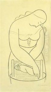 A Laundress by Rudolf Kremlicka