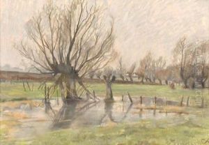 Landschaft Mit Weiden by Carl Krenek
