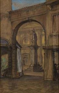Place Animee, Vers 1922 by Lukomsky Georgy Kreskentyevich