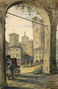 Place Animee A Bassano by Lukomsky Georgy Kreskentyevich