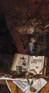 Still Life With An Arrangement Of Dry Flowers by Michael Kress