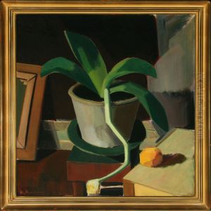 Still Life With A Plant by Kresten Krestensen