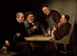 "beim Kartenspiel" Unten Rechtssigniert:w. Kretzschmer by Wilhelm Kretschmer
