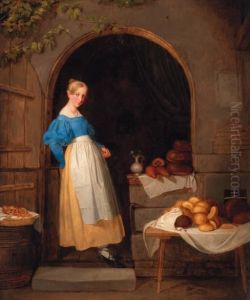 A Young Woman Selling Bread