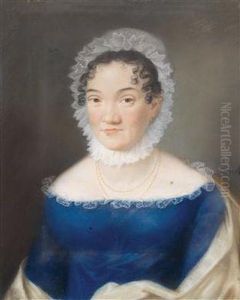 A Portrait Of A Lady In A Cobalt Blue Dress