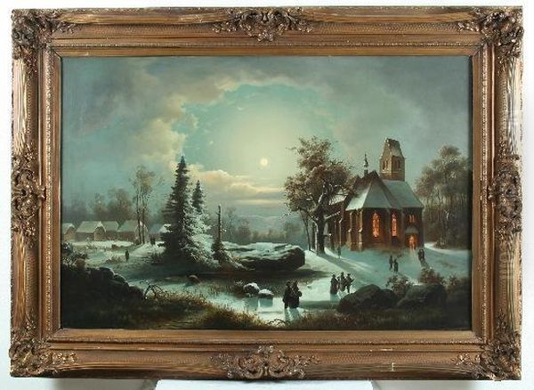 Christmette In Winterlichem Mondschein - view 1
