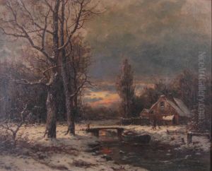 Twilight Winter Landscape by B. Kreutzer