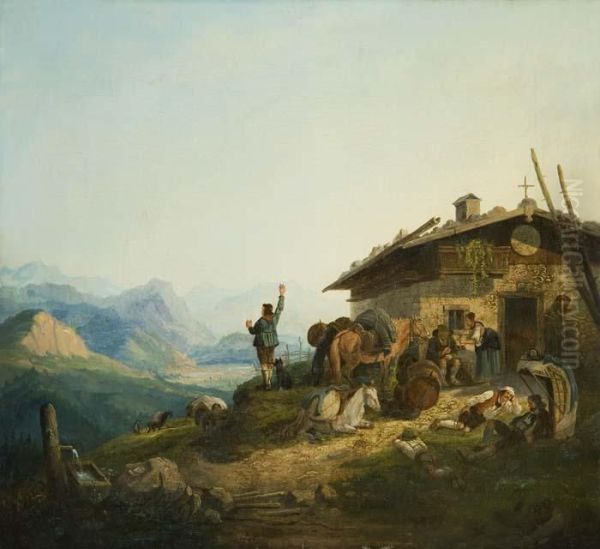 "die Rast" In Romantischer Gebirgslandschaft - view 1