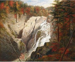 The St. Anne Falls by Cornelius David Krieghoff