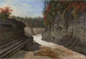 River Gorge, Autumn by Cornelius David Krieghoff