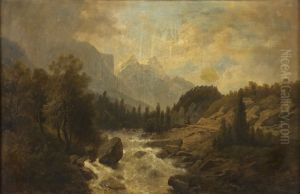 Waldlandschaft by Josef Nikolaus Kriehuber