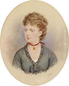 Bildnis Einer Jungen Frau Mit Rotem Halsband Und Medaillon
