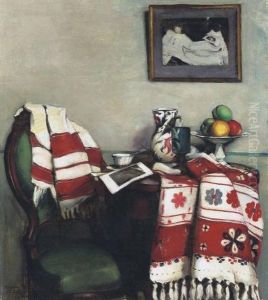 Atelier Still-life, With Manet's Olympia On The Wall by Janos Krizsan