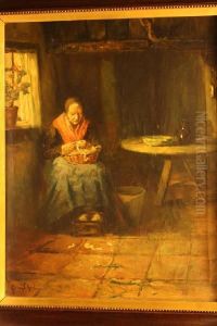 Schillende Vrouw In Boerenbinnenhuis