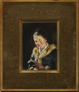 Alte Bauerin Mit Gebetbuch. by Carl Kronberger