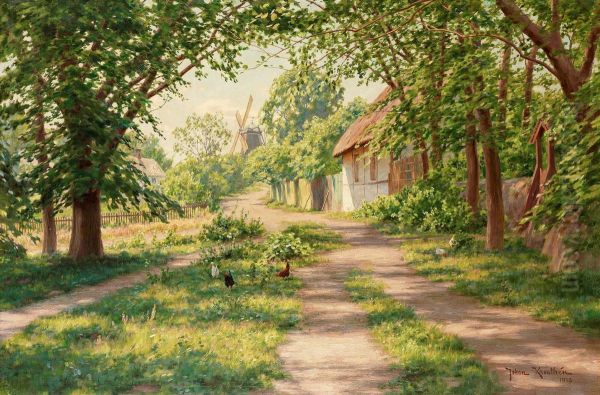 Summer Landscape With Windmill - view 1