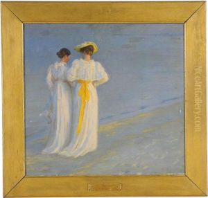 Summer Evening On Skagen's Southern Beach by Peder Severin Kroyer