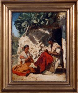 Titled 'sondag Morgen Udenfor En Ghitanabolig I Granada' by Peder Severin Kroyer