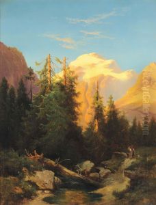 Paesaggio Montano Al Tramonto by O Krugel