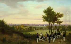 Blick Auf Berlin Mit Einer Festgesellschaft by Carl Johann Kruger