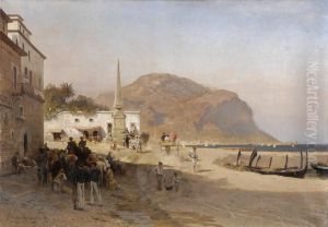 Reges Treiben Am Strand Von Palermo.