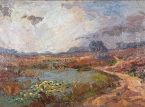 Landschap Met Waterlelies In Een Ven Landschap Met Waterlelies In Een Ven