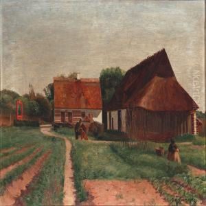 Summer Day At A Farm Near The Deer Garden by Olof Krumlinde