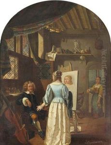 Im Atelier Eines Malers. by Cornelis Kruseman