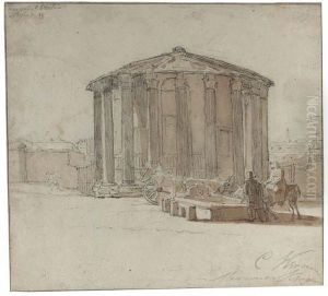 The Temple Of Vesta On The River Tiber, Rome by Cornelis Kruseman