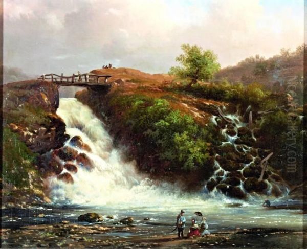 Elegant Gezelschap Bij De Cascade Van Coo In De Ardennen - view 1