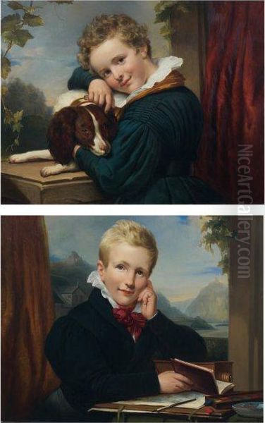 Portrait De Phoebus Van Verbeek (1827-?) Avec Son Chien - view 1