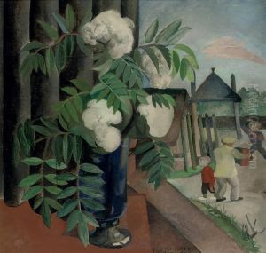 Lijsterbes Bij Het Open Raam: Mountain-ash In A Blue Vase by Herman Kruyder