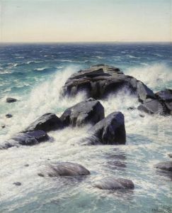 Seaside Landscapewith Rocks In The Foreground by Constantin Kryschitskij