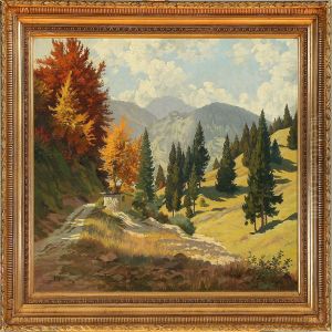 Autunm Landscape Insunshine by Otto Kubel