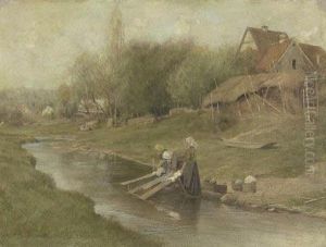 Waschtag Am Bach by Erich Kubierschky
