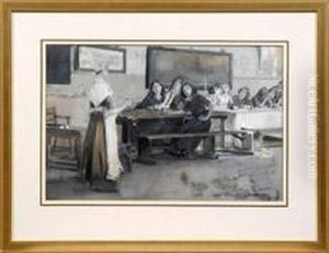 Hollandisches Interieurmit Madchen In Einem Saal by Gotthardt Kuehl