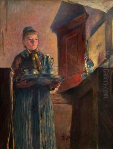 Madchen Mit Tablett by Gotthardt Kuehl