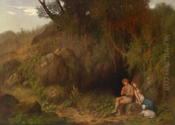 Romantic Scene With Shepherd Couple - view 1