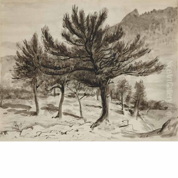 Trees Under Mountain - view 1