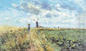 Zomerlandschap Met Molen by Paul Kuhstoss