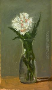Peonies In A Glass Vase
