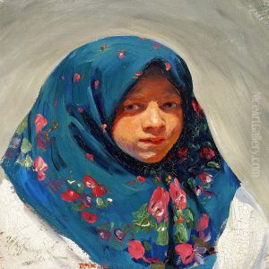 Portrait Of A Young Russian Woman by Ivan Semionovich Kulikov