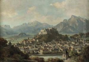 Panoramablick Auf Salzburg Vom Kapuzinerberg by Franz Kulstrunk
