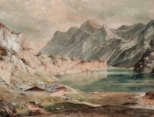 Osterreichische Gebirgslandschaft Mit See by Franz Kulstrunk