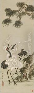 Cranes Beneath Pine Tree by Kumashiro Yuhi